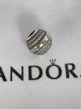 Pandora Pave & Logo Charm